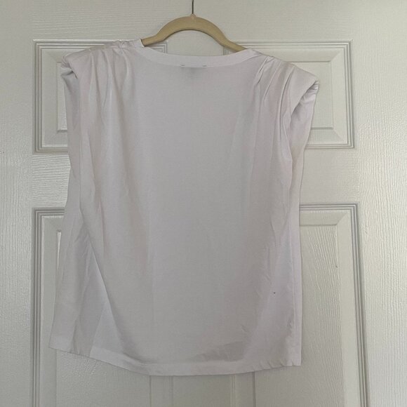Express Crew Neck Padded Shoulder Muscle Tee in White (Size M) - Picture 3 of 4